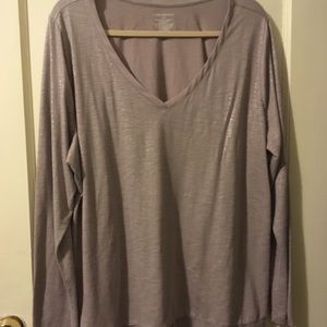 Metallic grey long sleeved T